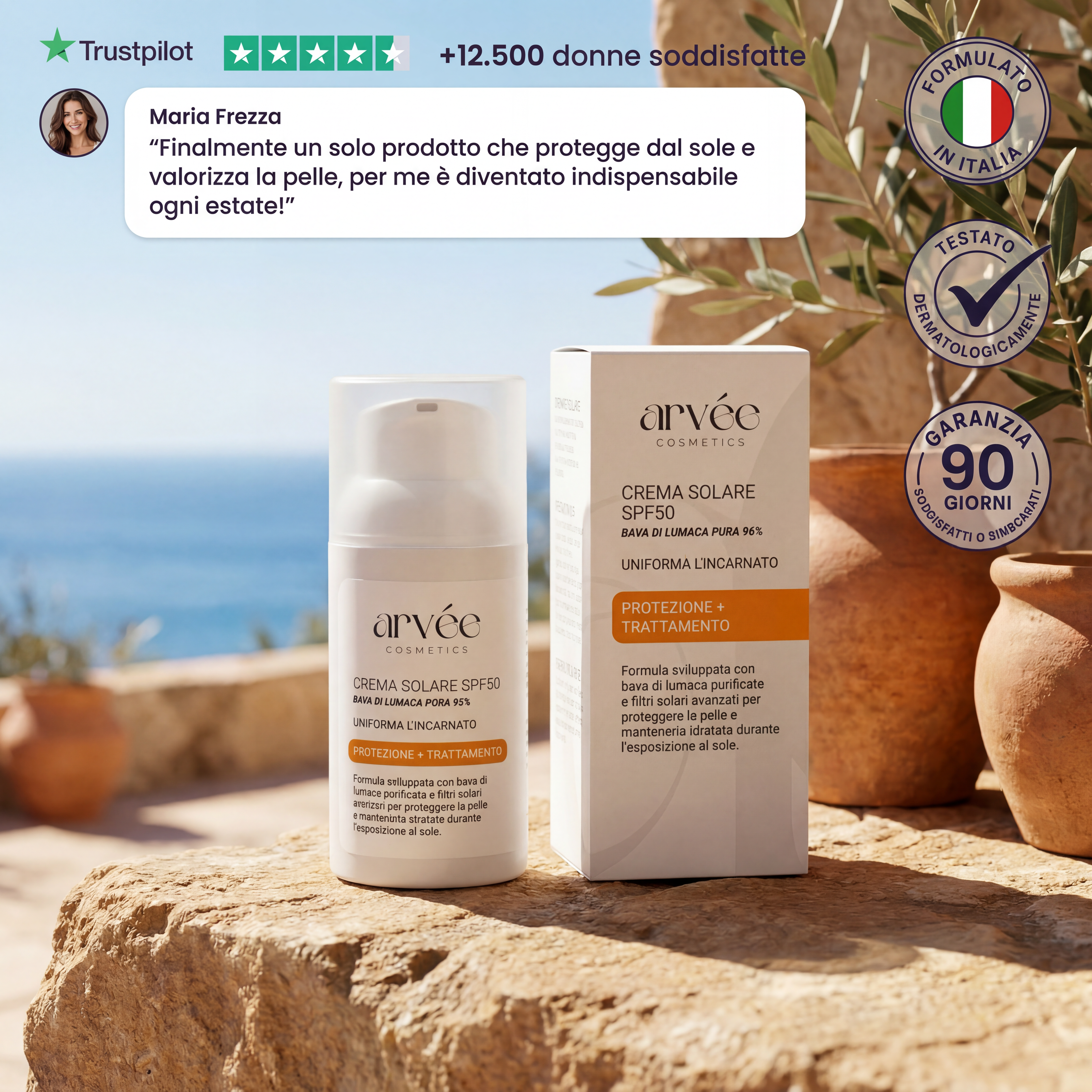 Crema Solare Trattante SPF 50 alla Bava di Lumaca